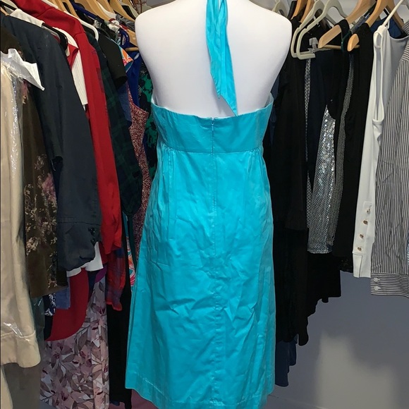 ☀️Lilly Pulitzer Dress Size 12 Halter Turquoise - Picture 3 of 6